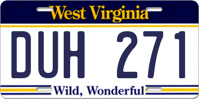 WV license plate DUH271