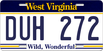 WV license plate DUH272
