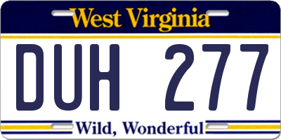 WV license plate DUH277
