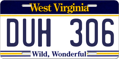 WV license plate DUH306