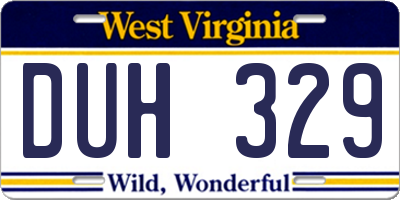 WV license plate DUH329
