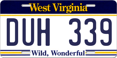 WV license plate DUH339