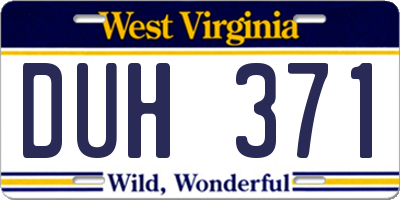 WV license plate DUH371