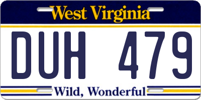WV license plate DUH479