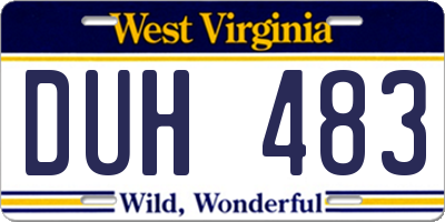 WV license plate DUH483