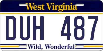 WV license plate DUH487
