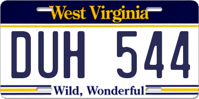 WV license plate DUH544