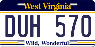 WV license plate DUH570