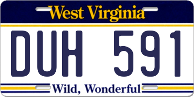 WV license plate DUH591