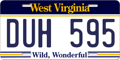 WV license plate DUH595