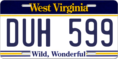 WV license plate DUH599
