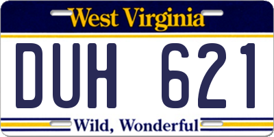 WV license plate DUH621
