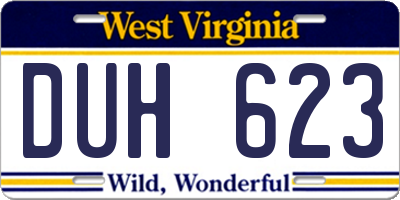 WV license plate DUH623