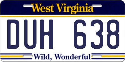 WV license plate DUH638