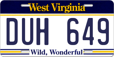 WV license plate DUH649