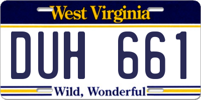 WV license plate DUH661