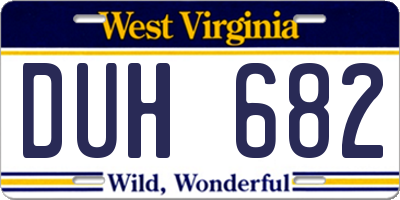 WV license plate DUH682