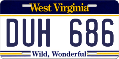 WV license plate DUH686