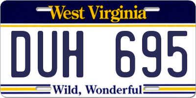 WV license plate DUH695
