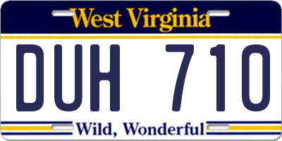 WV license plate DUH710