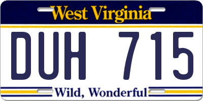 WV license plate DUH715