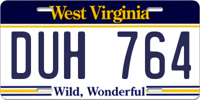 WV license plate DUH764