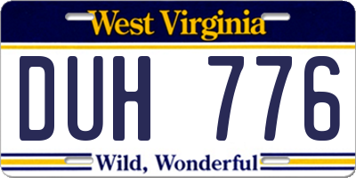 WV license plate DUH776