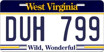 WV license plate DUH799