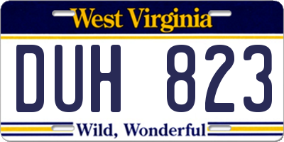 WV license plate DUH823