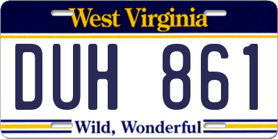 WV license plate DUH861