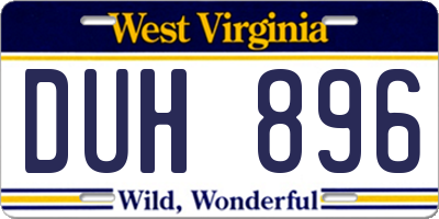 WV license plate DUH896