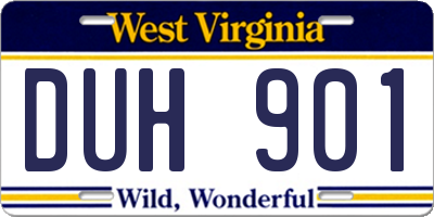 WV license plate DUH901