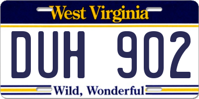 WV license plate DUH902