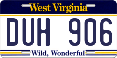 WV license plate DUH906