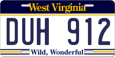 WV license plate DUH912