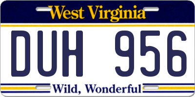 WV license plate DUH956