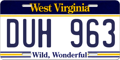 WV license plate DUH963