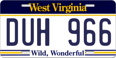 WV license plate DUH966