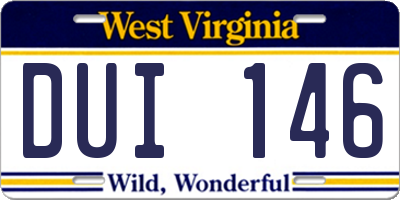WV license plate DUI146