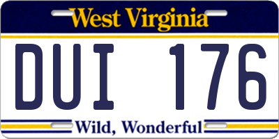 WV license plate DUI176