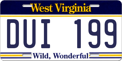 WV license plate DUI199