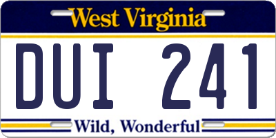 WV license plate DUI241