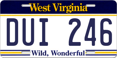 WV license plate DUI246