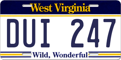 WV license plate DUI247