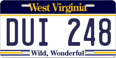 WV license plate DUI248