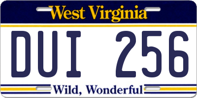 WV license plate DUI256
