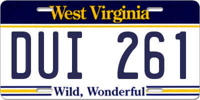 WV license plate DUI261