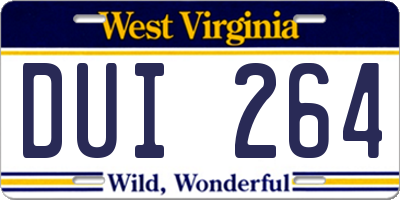 WV license plate DUI264