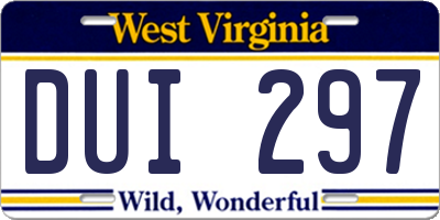 WV license plate DUI297