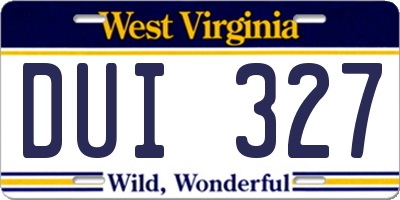 WV license plate DUI327